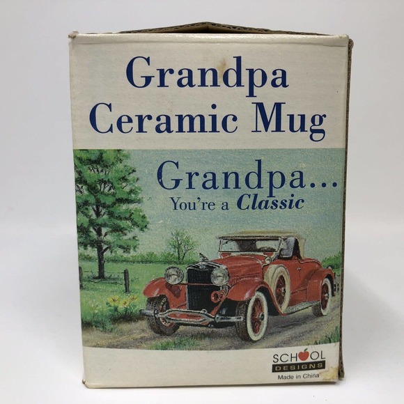 Grandpa You're A Classic Coffee Mug Gift Classic Car Design Vintage 1998 NOS - Picture 10 of 11